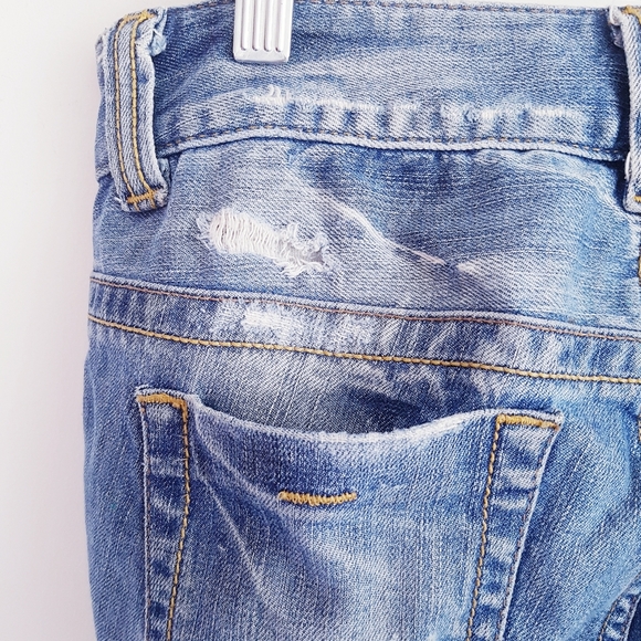 GUESS Blue Distressed Skinny Cropped Ankle Jeans - Picture 8 of 9